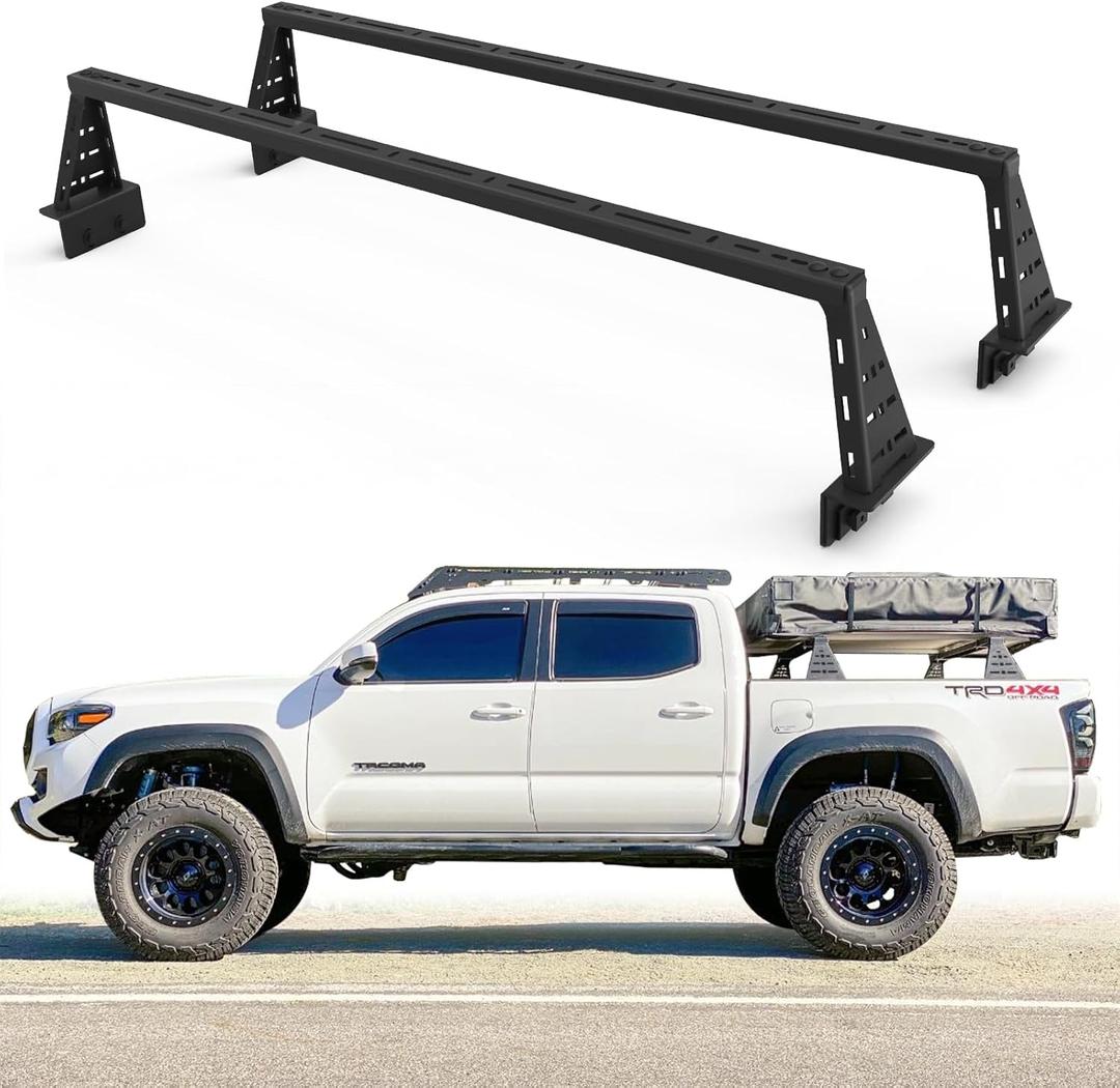 CLAMBER Cross Bar for Mid-Size Pickup Truck, Adjustable Ladder Racks Overland Bed Bars Bed Racks Compatible with Tacoma, Gladiator, Ranger, Colorado, Canyon, Frontier
