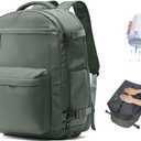 VGCUB Vacuum Backpack Travel with Electric Pump Vacpack System Storage Compression Laptop Work Business Waterproof College Weekender Bags Casual Daypack Backpacks for Women Men Green