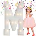 4FT Marquee Light Up Letters, Large Marquee Letters, Mosaic Balloon Frame Letters Big Letter For Engagement Wedding Decorations Birthday Party Backdrop Decor, Balloon Arch Kit Letter M