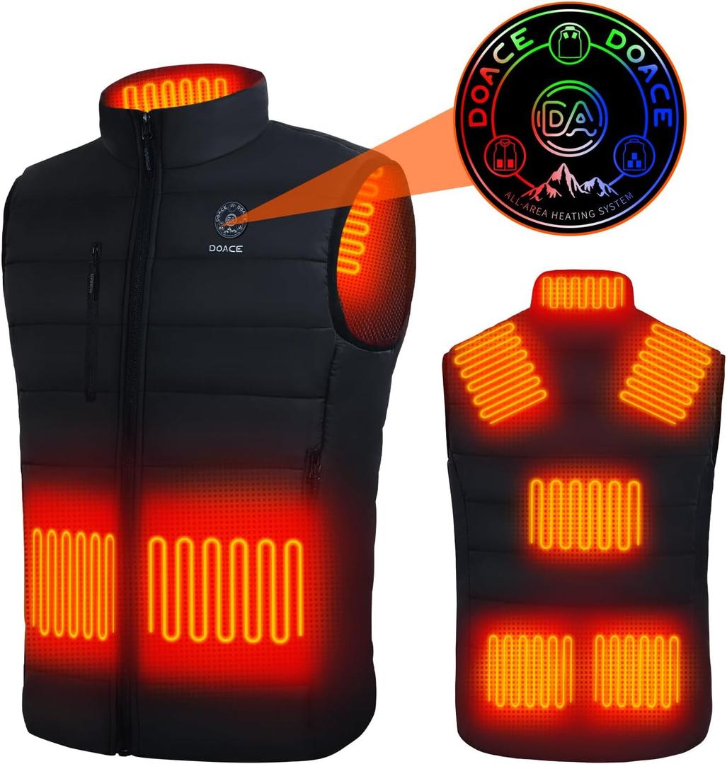 DOACE Upgraded Heated Vest for Men and Women, Smart Electric Heating Vest, Lightweight Heated Jacket (Battery Not Included) (XX-Large)
