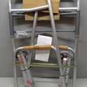 Medline Lightweight Two Button Folding Walker with 5" Wheels, Aluminum Frame Supports up to 300 lbs
