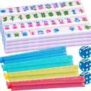 Pink American Mahjong Game Set 166 Mahjong Tile Set 1.2-inch American Mahjong Tile Set with 4PCS Mahjong Racks with Pushers