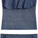 Kanu Surf Girls Charlotte Flounce Tankini Beach Sport 2-Piece Swimsuit (5, Sparkle Solid Navy)