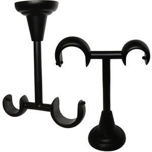 Refila 2 Pack Diameter 0.75 in/1 in (19mm/25mm) Double Curtain Rod Bracket - Modern Ceiling Mount Double