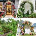 Thickened Rustproof Garden Arch Metal Trellis for Climbing Plants Outdoor, Wedding Arch Garden Arbor Frame Archway 4.9 x8.1 or 7.9 x6.7Ft Flower Arches for Bridal Party Decoration (Green)
