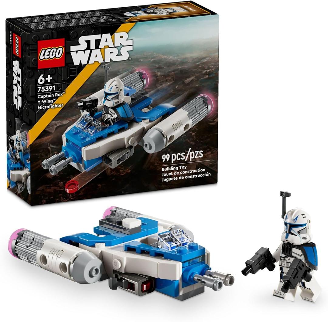 LEGO Star Wars: The Clone Wars Captain Rex Y-Wing Microfighter Building Set, Collectible Star Wars Y-Wing Toy for Kids with Captain Rex Minifigure, Gift for Boys & Girls Ages 6 and Up, 75391