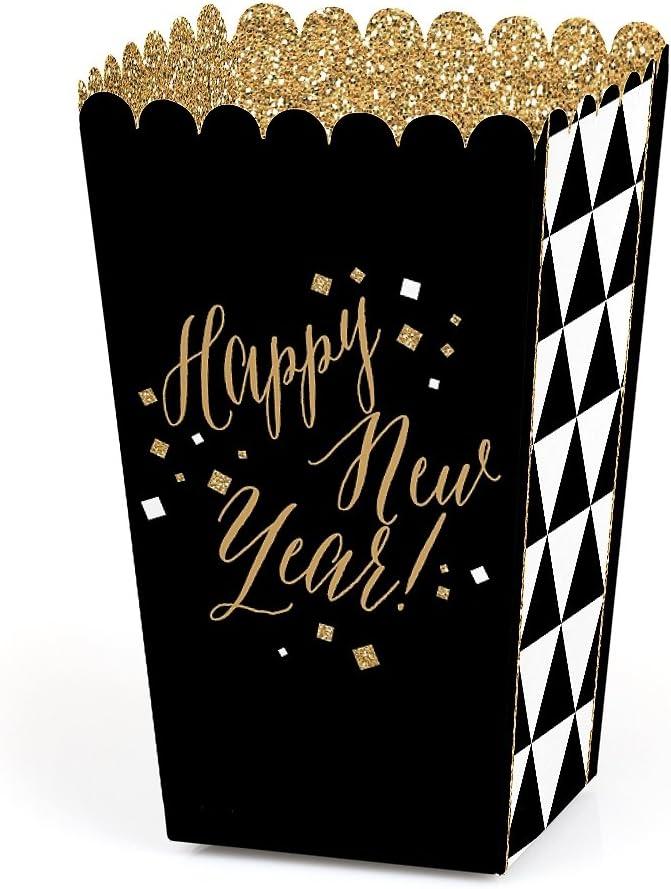 New Year's Eve Popcorn Boxes - Black & Gold Party Treat Boxes - 12 Ct
Treat Box for Snacks, Candy, Small Party Favors, New Years Eve Party Supplies, Heavy-duty Cardstock, USA-made