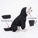 Dog Raincoat Rain Jacket Coat, Full Leg Coverage Waterproof Rain Suit with Detachable Hood & Tail, Reflective Strips, Snag-Free Top Zipper (Black for Boy, XXX-Large)