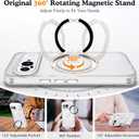 Compatible with Google Pixel 9 Case with 360 Magnetic Ring Stand [Compatible with Mag-Safe ] Shockproof Translucent Phone Case for Google Pixel 9 6.3 inches,Translucent