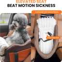 Center Console Dog Car Seat for Small Dogs with Bunny Fleece, Anti-Slip Booster Car Seat with Collar Hook, Triple Protection, Portable Washable, for Pets Up to 13.5lbs (Brown-Orange)