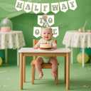 Half Way To One Decorations for Boy Girls, 1/2 Birthday Hat And Pre-strung Half Birthday Banner For Six Months Ha-lf Year BD Decorations