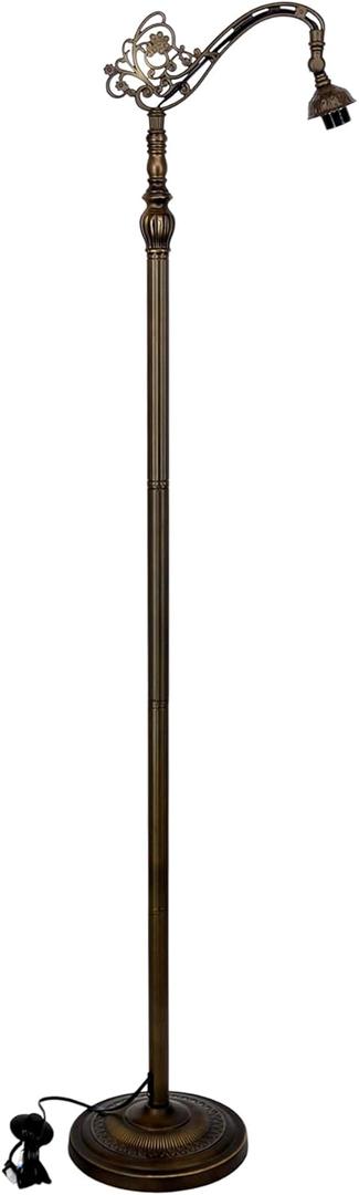 Tiffany Floor Lamp Base Only, for 12-18 Inch Stained Glass Lampshade Height 67 Inch Bronze Finished Resin Base Antique Standing Lighting Base Replacement Only Wide 11 Inch(E (W11H67 Inch))
