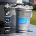Top Cup 12 Ounce, 50 Count, Reusable Aluminum Party Cups | Stealth Design | Cold-Holding, Recyclable, Made in USA