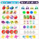 LEASEN [ 6 Surprise Golden Eggs ] 100 Pack Prefilled Easter Eggs with Novelty Toys Inside, 100 Plastic Easter Eggs Fillers with Toys, Pre-filled Easter Egg Party Favors, Easter Basket Stuffers