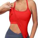 MathCat Workout Tank Tops for Women with Built in Bra, Sleeveless Gym Tops Seamless Racerback Athletic Yoga Shirts Size S