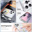 2 x PIXIU Case for iPhone 16 Pro Compatible with Magsafe, Laser Glossy Pattern,Cute Curly Wave Clear TPU Bumper Military Grade Drop Protection Phone Cover for Women/Girls -Bow