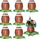 8 Pieces Football Paper Lantern Table Centerpiece Decoration Set Soccerball Game Lantern with Stand Pieces for Sports Game Football Kids Birthday Party Supplies, 12 Inches