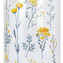 Clear Water Bottle 16 oz BPA Free Glass Drinking Bottle for Juice with Stainless Steel Lid and Neoprene Sleeve (16 ounce, Scattered Flowers)