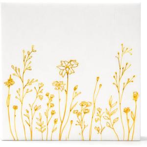5 x GardenCity Floral Napkins, Gold Flower Cocktail Napkins, Disposable Wildflower Paper Napkins, 3-Ply, 5x5 Folded (50 Pack)