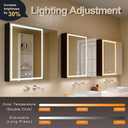 KWW 30x28 Inch Aluminum LED Bathroom Mirror Cabinet with Backlit Panel,  Inner Glow-2 Door-30*28