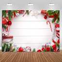 Merry Christmas Theme White Wooden Board Photography Backdrops for Winter Holiday Party 7x5ft Xmas Bells Decorations Gift Bokeh Photo Background Children Photo Booths Cake Table Banner