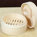 Steaming Basket with Lid and Steaming Cloth Reusable Dumpling Steamer Bamboo Steaming Basket for Veggie Fish Seafood Cooking
 (Gold, Silver)