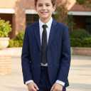 Boys Formal Suit 4 Pieces Set Ring Bearer Outfit Wedding Party Gentleman Tuxedo Dress Up Costume (M)