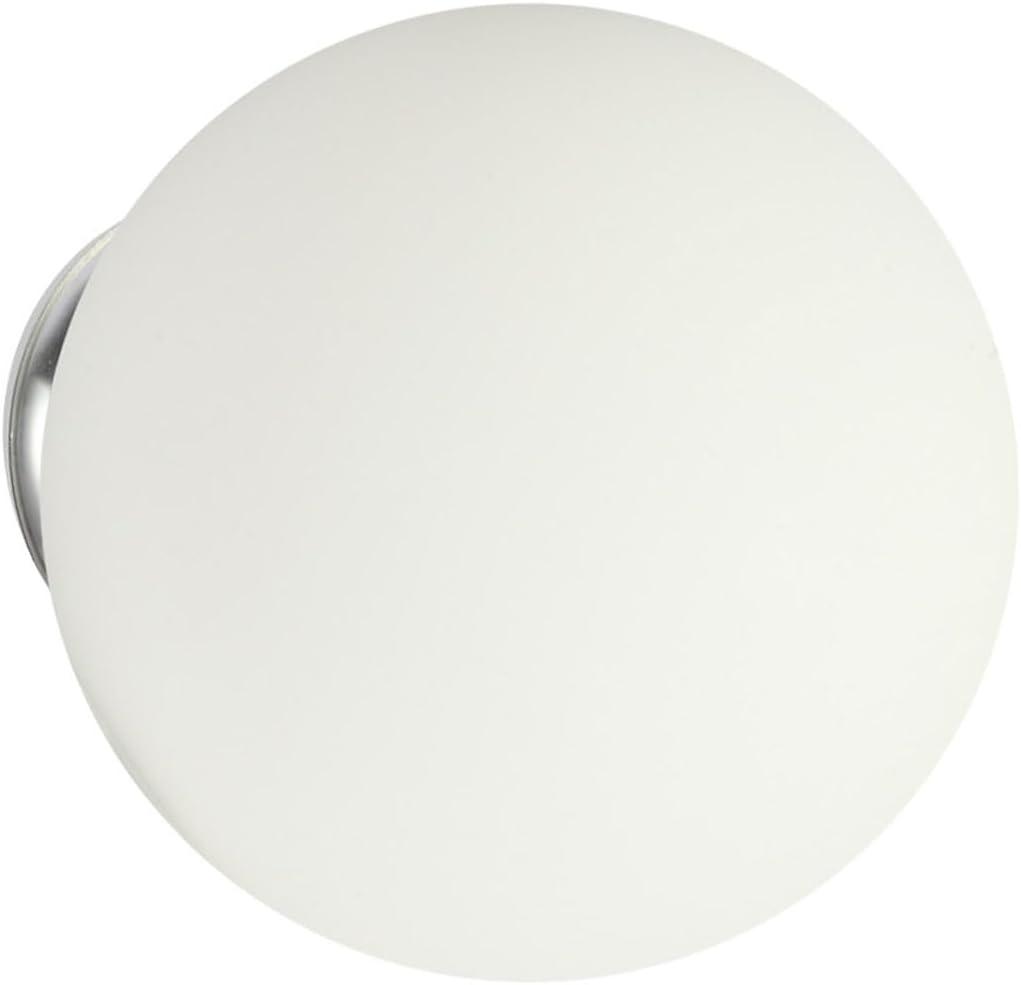 9.84 inches Modern Wall Sconces White Glass Lampshade Ceiling Lamps Indoor Decorative Wall Light Circular Wall Lamp Creative Ceiling Lights for Living Room Stairs Bedroom Aisle Bathroom Bedsid