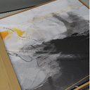 Wall Art Large Modern Abstract Artwork Black Yellow Canvas Painting for Living Room Bedroom Office Home Decor 20"x40" with Framed