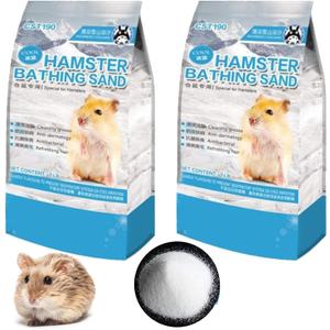 Hamiledyi Hamster Bathing Sand 4 LB Gerbil Powder Grooming Sand for Tiny Friends Farm Chinchilla Dust Bath Potty Litter Sand