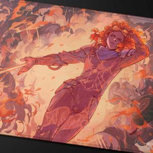 Ultra PRO - Aetherdrift Chandras Ignition Stitched Edge Playmat for Magic: The Gathering, Use as Mousepad, Desk Mat, Protects MTG Cards During Gameplay, TCG Trading Card Games