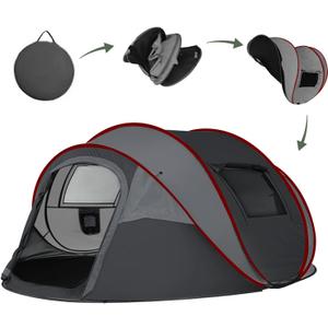Instant Pop Up Camping Tent, 4-6 Person Tents,Automatic Set Up Tent in 3 Seconds,Waterproof Sunshade Family Tent,Portable Lightweight Dome Tent for Outdoor Camping,Hiking,Travel & Beach, Large