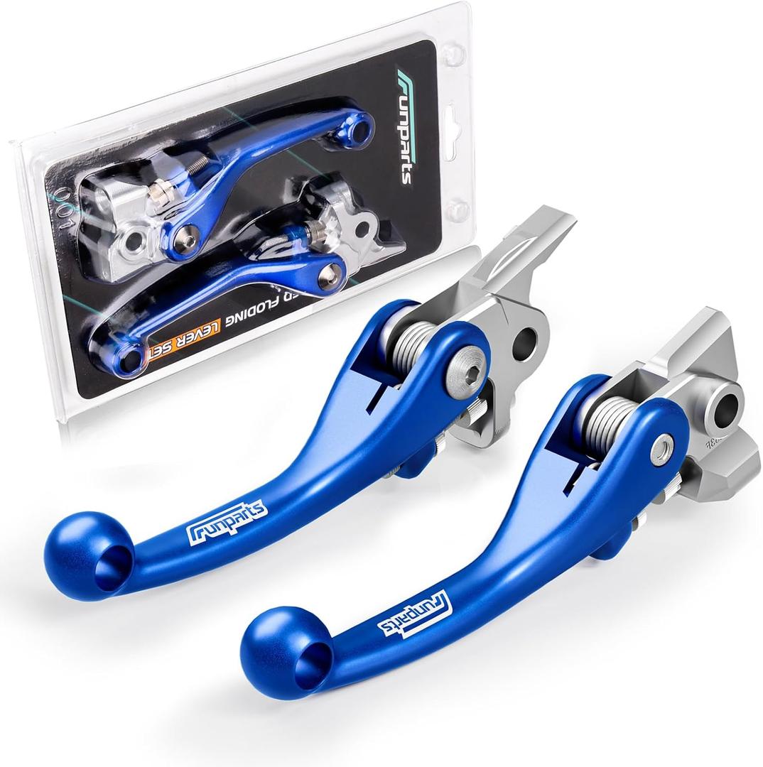 Funparts Dirt Bike Brake Clutch Lever Set,Pivot Adjustable Titanium Alloy for FE501 FE501S FE450 FE350 FE250 TE125 TE150 TE250i TE300i TX125 FC250 2014-2023 125-450F MC/EX 2021-2023 Blue