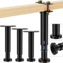 Set of 4 Adjustable Bed Legs Replacement, Adjustable Metal Bed Frame Support Legs 7.08-12.6 inch, Upgrade Under Bed Support Leg with Wider Base, Heavy Duty Center Support Legs