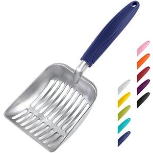 WePet Cat Litter Scoop, Aluminum Alloy Sifter, Kitty Metal Scooper, Deep Shovel, Long Handle, Poop Sifting, Kitten Pooper Lifter, Durable, Heavy Duty, for Litter Box