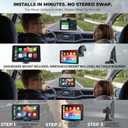 Portable Wireless Carplay Car Screen carplay, 7" Touchscreen for Car with Apple Car Play & Android Auto Backup Camera/Mirror Link/Voice Control/Bluetooth/GPS/AUX/FM All Vehicle