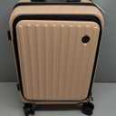 Expandable Lightweight PC Hard Shell Suitcase, 20-inch Luggage with TSA Lock, Top Opening & Cup Holder - Ideal for Business Travel Suitcase (Pink, Carry-on 20-Inch)