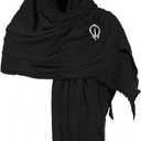 Post Apocalyptic Hooded Shawl Scarf Medieval Renaissance Cowl Cloak Cape Viking Wizard Costume Accessories for Men Women