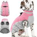 AOFITEE Dog Coat, Warm Dog Jackets for Small Dogs, Dogs Winter Coat with Harness Built in, Reflective Pet Winter Jacket, Waterproof Windproof Puppy Puffer Jacket Fleece Vest, Pink XS