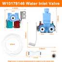 Showingo W10179146 WPW10179146 IMV708 W10408179 4389177 Refrigerator Water Inlet Valve Kit Replacement for Whirlpool Refrigerator Replace W10408179VP W1044578 W10155357, 2186486, 2205762, 2304757