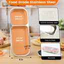 Stainless Steel Snack Containers with Lids, Reusable Condiment Box, Double Compartment Sauce Cups for Home, Travel