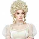 Rugelyss Short Wavy Blonde Wig Big Bouffant Beehive Wigs for Women fits 70s 80s Costume or Halloween Party