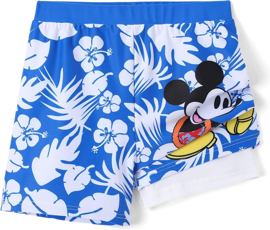 Disney Spiderman Boys Swim Trunks Summer Rash Guard Beach Shorts 2-9 Years | Disney Licensed Swim Shorts, Marvel Cars Mickey Toy Story Swimwear, UPF 50+ Sun Protection, Quick Dry & Breathable Clothes (Blue)