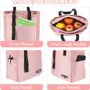 PATIKIL Insulated Lunch Bag Reusable Large Lunch Bag for Women & Men Thermal Lunch Box Leakproof Cooler Tote Bag with Side Pockets for Adults Picnic Office Work, Pink (10.6"x6"x11")