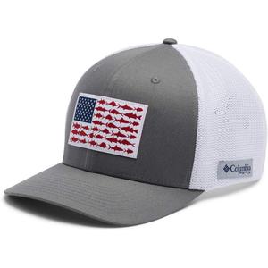 Columbia Unisex PFG Mesh Ball Cap XXL, Sun Protection, One Size (Titanium/White), One Size