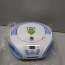 TinyGeeks Tunes Kids Boombox CD Player for Kids - NEW 2023 - FM Radio - Batteries Included - Cute white Radio cd Player with Speakers for Kids and Toddlers - Blue