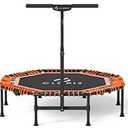CLORIS 48in Folding Trampoline - Max Load 220lbs / 450lbs Trampoline Rebounder Trampoline with Adjustable Foam Handle, with safty Padded Cover Best Gift