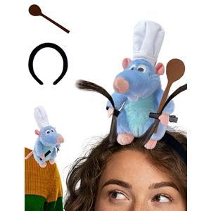 Kobataro Rat Headband Costume Spoon Hair Clip Set Shoulder Plush Toy Costume Accessories Stuffed Animal Gifts for Kids Adults