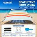 Beach Tent Shade Canopy UPF50+Protection & Windproof Pop Up Beach Shelter Tent with 2 Stability Poles 4 Sandbags for Family, Travel & Camping, Easy Setup