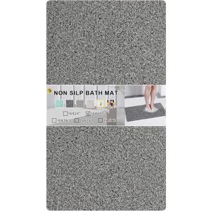 Non Slip Bathtub Mat, Anti Slip Bath Mat 0.6" Extra Thick, Quick Dry Bath Tub Anti Slip Shower Mat, Loofah Non-Slip Bath Mat for Tub Bathroom Pool Kitchen Entryway Home Hotel(Grey 16x27)